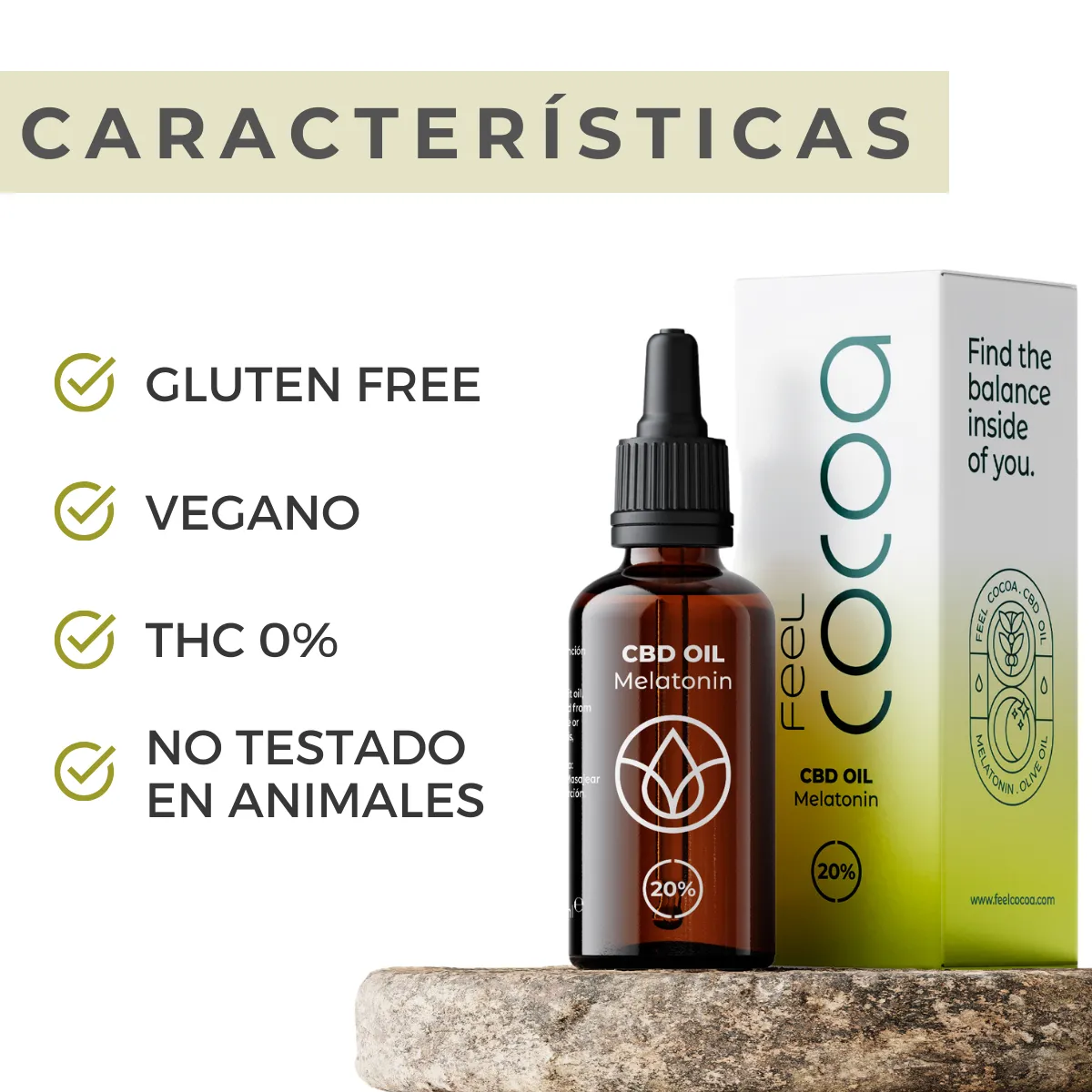 Bote de aceite CBD 20% con melatonina