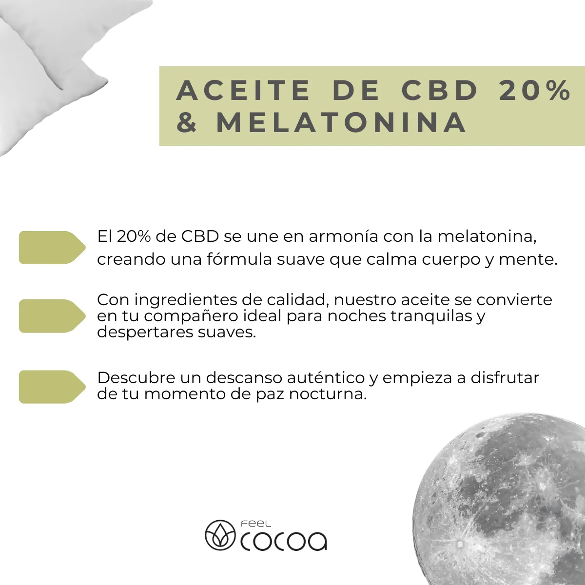 Bote de aceite CBD 20% con melatonina