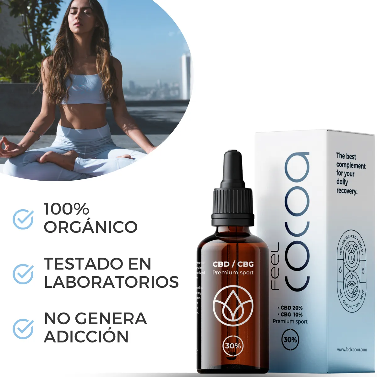 Bote de aceite CBD 30% especial para recuperación muscular